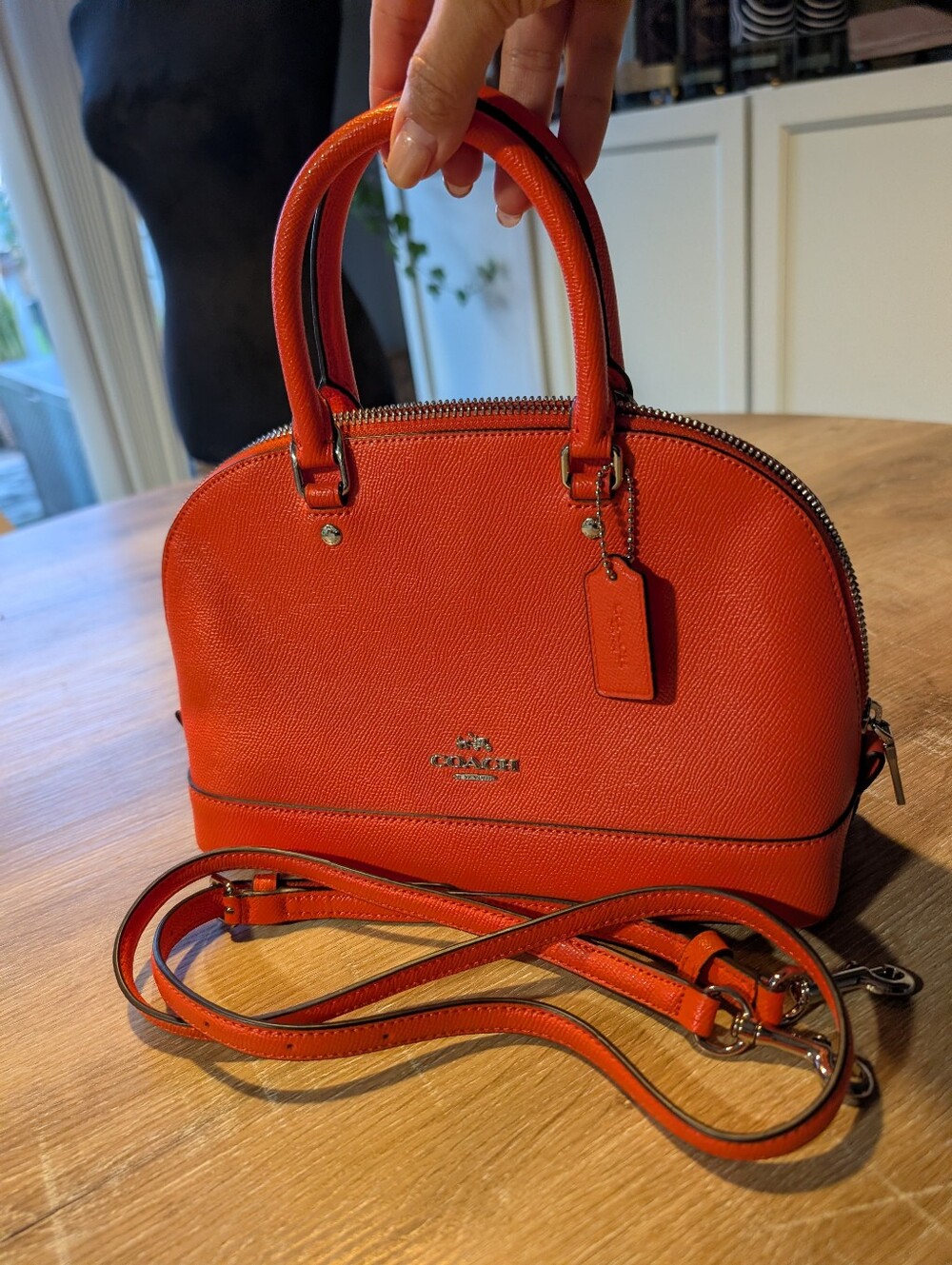 Coach Mini Sierra satchel Crossgrain Leather  Orange In Pristine Condition